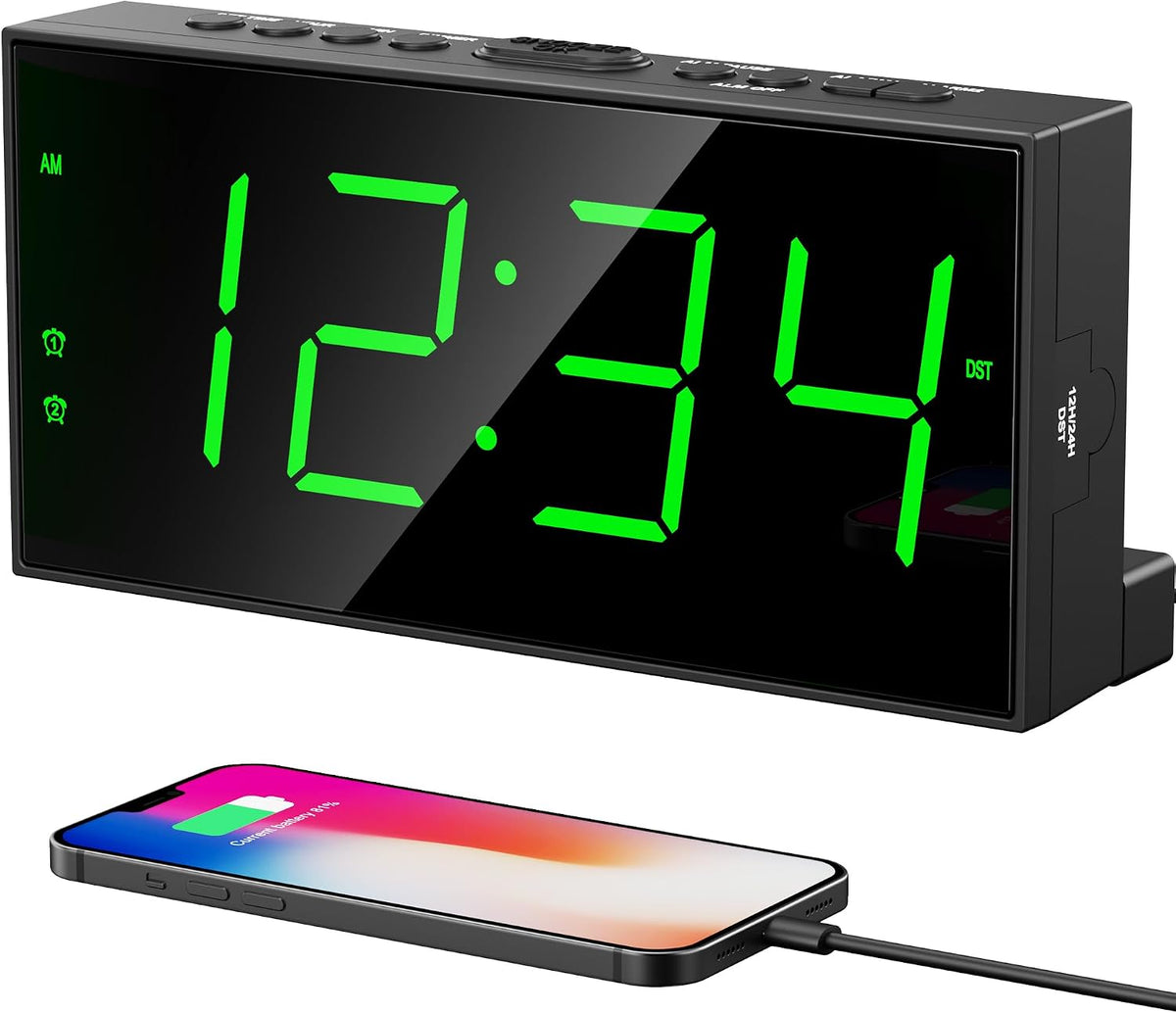 Digital Alarm Clock With USB Charger