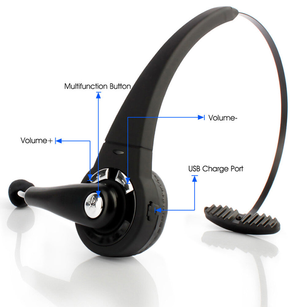 Advanced One-Ear Wireless Bluetooth Headset W/ Microphone
