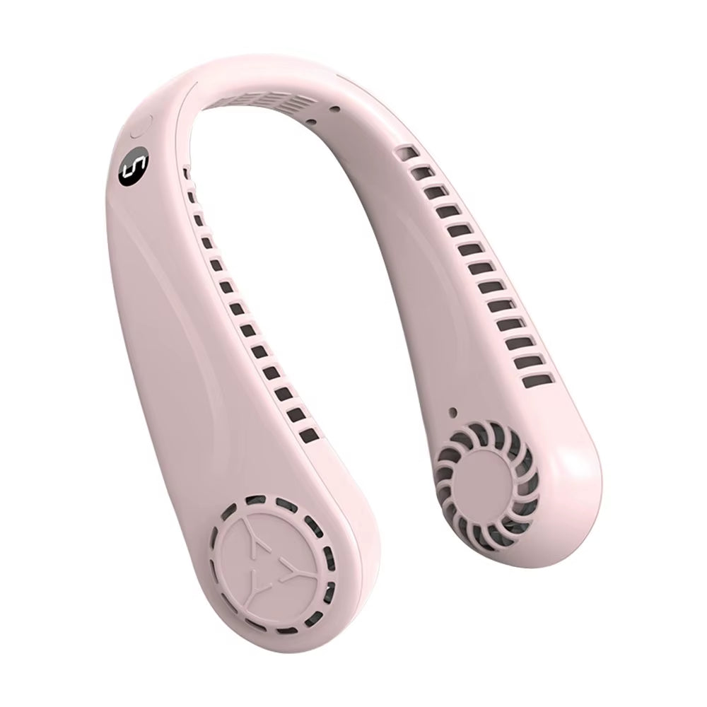 5 Speed Portable Neck Fan USB Rechargeable With Dual Air Cooling