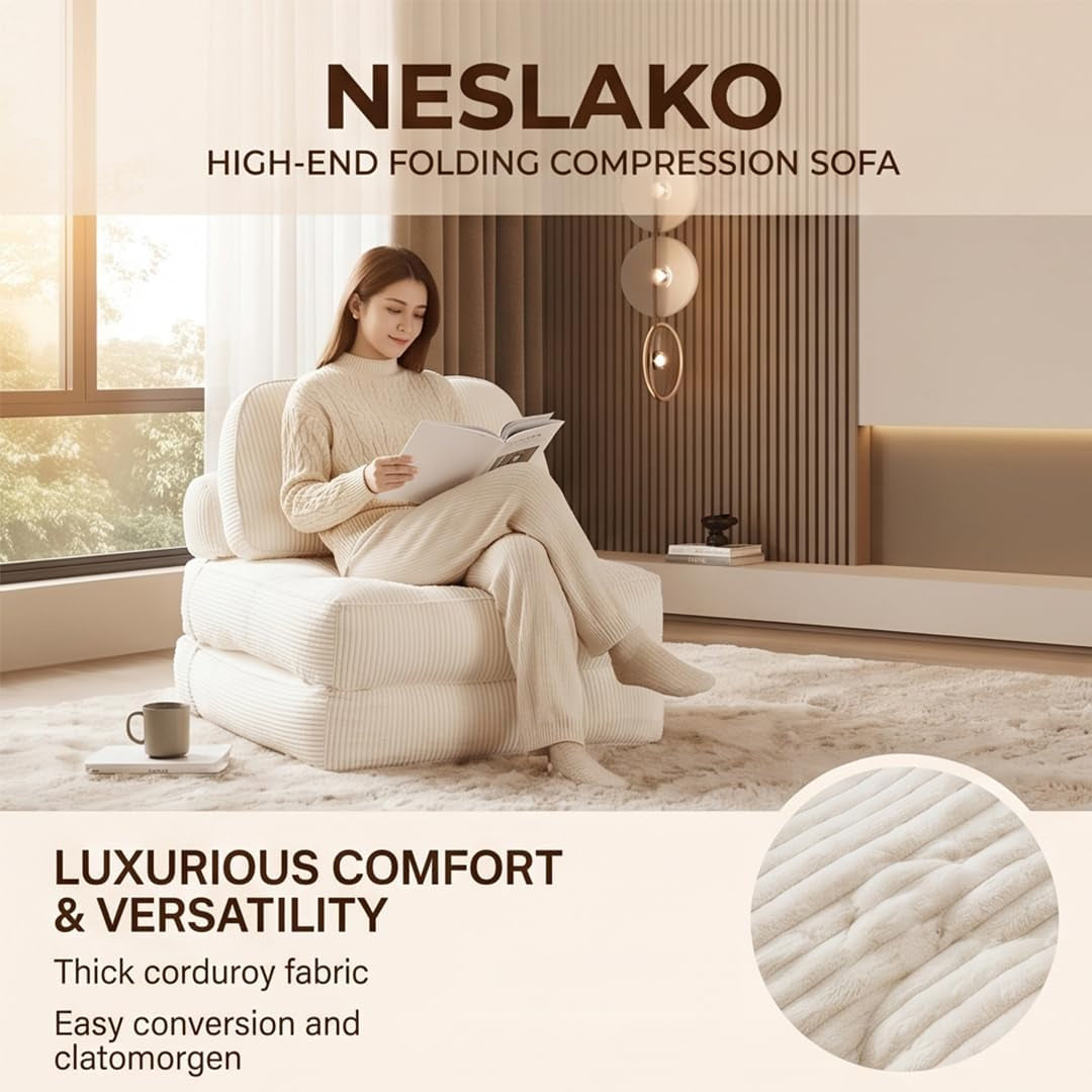 Soft Comfortable Folding Sofa Bed With Pillow & Blanket