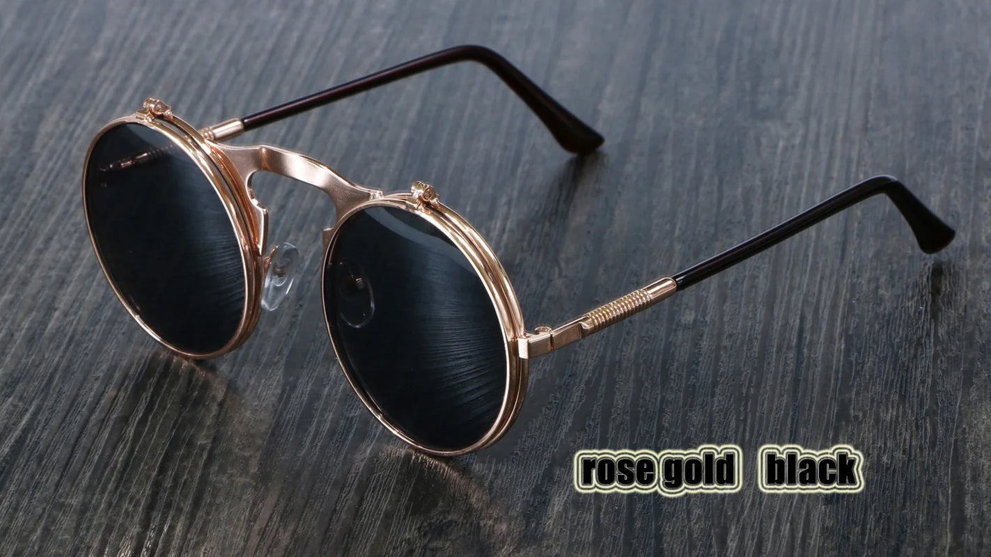 Sleek Unisex Circular Sunglasses With UV400 Protection 