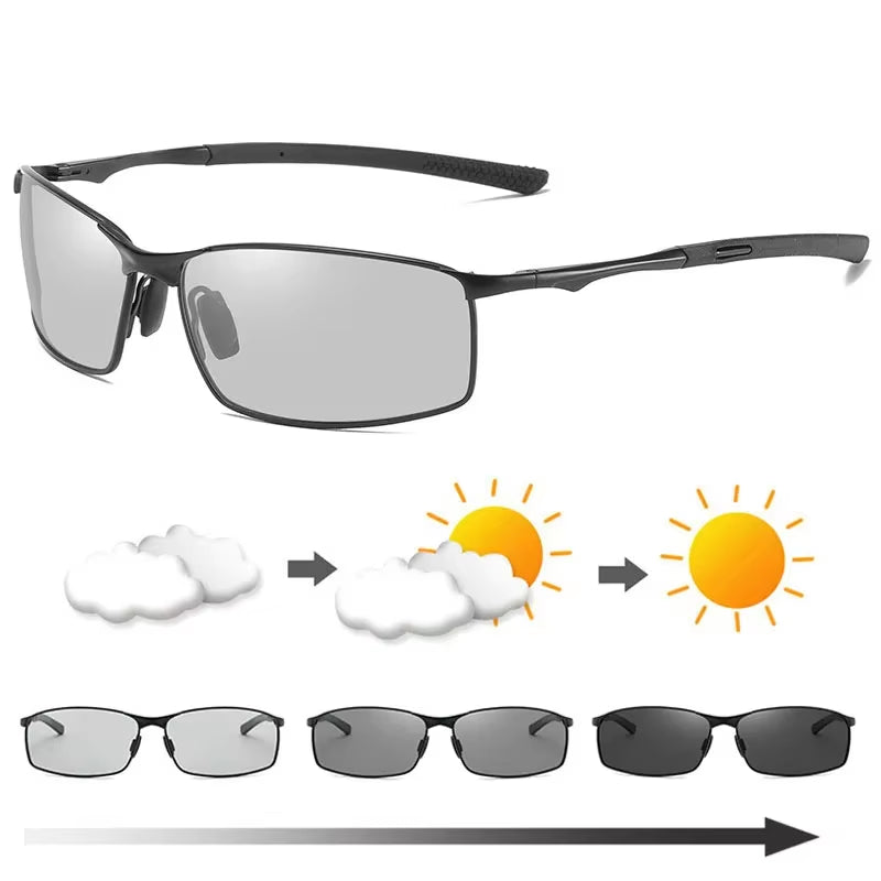 Men's Sleek Photochromic Sunglasses With UV400 Protection