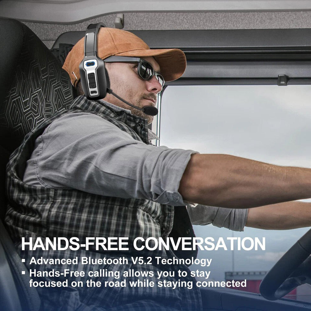 Wireless Bluetooth Trucker Headset With Noise Cancelling Technology & Microphone
